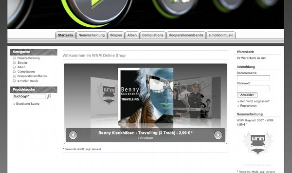 Die Beta-Version des WNM-CD-Shops